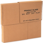 Picture for category <p>These boxes were designed to create a "<strong>custom fit</strong>" for mirrors and other glass products.<br /><strong>Four pieces</strong> are required to create a complete carton. Pricing is per piece.<br />Panels feature fragile, handle with care and do not lay flat messages.<br />Manufactured from 200#/ECT-32 kraft corrugated.<br />Shipped flat and sold in bundles of 4.</p>