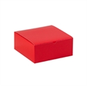 Picture of 8" x 8" x 3 1/2" Holiday Red Gift Boxes