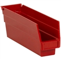 Picture of 11 5/8" x 2 3/4" x 4" Red Plastic Shelf Bin Boxes