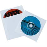 Picture for category <p>Heavy 24 lb. white woven Paper Sleeves protect CDs for storage.</p>
<ul>
<li>Sleeves feature a clear poly window so labels on CDs can be read.</li>
<li>Flaps on sleeves are not gummed making them perfect for storing CDs.</li>
<li>Sold in case quantities.</li>
</ul>