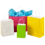 Picture for category <p>Bright colored tinted bags grab attention!</p>
<ul>
<li>Bags stand upright on square bottoms to make loading fast and easy.</li>
<li>Sturdy handles make bags comfortable to carry.</li>
<li>Feature white interior.</li>
<li>Choose from exterior colors of Cerise, Citrus Green, French Vanilla and Buttercup.</li>
<li>250 per case.</li>
</ul>