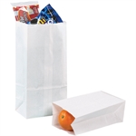 Picture for category <p>White Grocery Bags are attractive alternatives for your retail packing applications.</p>
<ul>
<li>Side walls of bags are gusseted to make packing multiple or bulky items easier.</li>
<li>Bags feature a thumb notch to make them easy to open.</li>
<li>Sturdy paper bags are reusable and recyclable.</li>
<li>Available in case quantities.</li>
</ul>