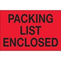 Picture of 2" x 3" - "Packing List Enclosed" (Fluorescent Red) Labels