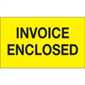 Picture of 3" x 5" - "Invoice Enclosed" (Fluorescent Yellow) Labels