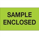 Picture of 3" x 5" - "Sample Enclosed" (Fluorescent Green) Labels