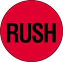 Picture of 2" Circle - "Rush" (Fluorescent Red) Labels
