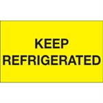 Picture of 3" x 5" - "Keep Refrigerated" (Fluorescent Yellow) Labels