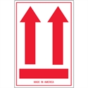 Picture of 4" x 6" - (Two Red Arrows Over Red Bar) Arrow Labels