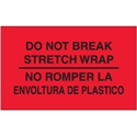 Picture of 3" x 5" - "No Romper La Envoltura De Plastico" (Fluorescent Red) Bilingual Labels