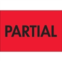 Picture of 2" x 3" - "Partial" (Fluorescent Red) Labels