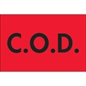 Picture of 2" x 3" - "C.O.D." (Fluorescent Red) Labels