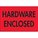 Picture of 2" x 3" - "Hardware Enclosed" (Fluorescent Red) Labels