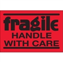 Picture of 2" x 3" - "Fragile - Handle With Care" (Fluorescent Red) Labels