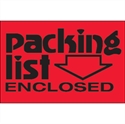 Picture of 2" x 3" - "Packing List Enclosed" (Fluorescent Red) Labels