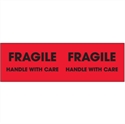 Picture of 3" x 10" - "Fragile - Handle With Care" (Fluorescent Red) Labels