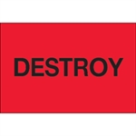 Picture of 2" x 3" - "Destroy" (Fluorescent Red) Labels