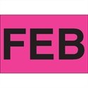 Picture of 2" x 3" - "FEB" (Fluorescent Pink) Months of the Year Labels