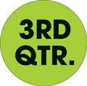 Picture of 2" Circle - "3RD QTR." (Fluorescent Green) Quarter Labels