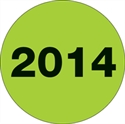 Picture of 2" Circle - "2014" (Fluorescent Green) Year Labels