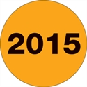Picture of 2" Circle - "2015" (Fluorescent Orange) Year Labels
