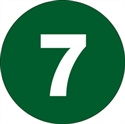 Picture of 1" Circle - "7" (Dark Green) Number Labels