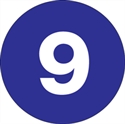 Picture of 1" Circle - "9" (Dark Blue) Number Labels