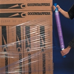 Picture for category <p>Goodwrappers stretch film system is the easiest and fastest way to hand wrap pallets.<br />Puncture resistant blown film perfect for irregular loads.<br />Built in disposable handles prevent friction on hands.<br />Patented dispensing system provides tension control for maximum film stretch to save on film.<br />No assembly required. Ready to use out of the box.</p>