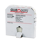 Picture for category <p><strong>Medium Profile Glue Dots</strong> are ideal for uneven surfaces.</p>
<ul>
<li>Dots are packaged in a convenient dispenser pack.</li>
<li>High tack strength permanently secures items to virtually any flat surface.</li>
<li>Dot thickness 1/32".</li>
<li>Bonds instantly.</li>
<li>Attach paper, coupons, business or reply cards to samples.</li>
<li>Clear dots remove cleanly and easily.</li>
<li>Faster and safer than hot glue guns.</li>
<li>Non-toxic, odorless and FDA compliant.</li>
</ul>