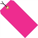 Picture of 6 1/4" x 3 1/8" Fluorescent Pink 13 Pt. Shipping Tags - Pre-Strung