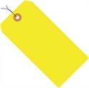 Picture of 2 3/4" x 1 3/8" Fluorescent Yellow 13 Pt. Shipping Tags - Pre-Wired