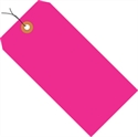 Picture of 2 3/4" x 1 3/8" Fluorescent Pink 13 Pt. Shipping Tags - Pre-Wired
