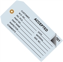 Picture of 4 3/4" x 2 3/8" - "Accepted" Inspection Tags 2 Part - Numbered 001 - 499