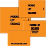 Picture for category <p>Pressure sensitive envelopes secure and protect documents that are attached to the outside of shipments.</p>
<ul>
<li>Full face, fluorescent orange Packing List Envelopes are pre-printed with "Packing List Enclosed" on heavy 2 Mil poly.</li>
<li>Hot melt adhesive backing provides strong adhesion to paper and corrugated products.</li>
<li>Envelopes open along the first dimension.</li>
<li>1000 per case.</li>
</ul>
