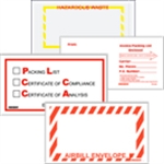 Picture for category <p>Pressure sensitive envelopes secure and protect documents that are attached to the outside of shipments.</p>
<ul>
<li>Pre-printed with specialty use messages on heavy 2 Mil poly.</li>
<li>Hot melt adhesive backing provides strong adhesion to paper and corrugated products.</li>
<li>Envelopes open along the first dimension.</li>
<li>1000 per case.</li>
</ul>
