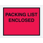 Picture for category <p>Pressure sensitive <strong>packing list envelopes</strong> secure and protect documents that are attached to the outside of shipments.</p>
<ul>
<li>Full face, colored Packing List Envelopes are pre-printed with "Packing List Enclosed" on heavy 2 Mil poly.</li>
<li>Hot melt adhesive backing provides strong adhesion to paper and <strong>corrugated products</strong>.</li>
<li>Envelopes open along the first dimension.</li>
<li>1000 per case.</li>
</ul>