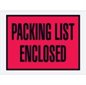Picture of 4 1/2" x 6" Red (Open End) "Packing List Enclosed" Envelopes