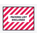 Picture of 4 1/2" x 6" Red (Striped) "Packing List Enclosed" Envelopes