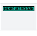 Picture of 4 1/2" x 6" Green "Packing List Enclosed" Envelopes