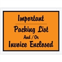 Picture of 4 1/2" x 6" Orange "Important Packing List And/Or Invoice Enclosed" Envelopes