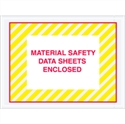 Picture of 4 1/2" x 6" Yellow (Striped) "Material Safety Data Sheets Enclosed" Envelopes
