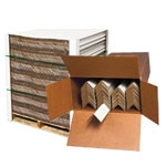 Picture for category <p>Use <strong>Edge Protectors</strong> to stabilize strapped or stretch<br />wrapped loads or add extra support to double<br />stacked pallets. Strong fibreboard constructed Edge<br />Protectors are available in case quantities for low<br />volume users or in skid quantities for those looking to<br />save on costs. Choose Light, Medium or Heavy-Duty<br />depending on the weight of your load. <strong>Strapping</strong><br /><strong>Protectors</strong> and <strong>Plastic Strap Guards</strong> protect<br />shipments from damage caused by tight strapping<br />and are available in laminated fibreboard or<br />durable plastic colored varieties.</p>