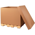 Picture for category <p align="justify">Gaylord Containers is made up of corrugated fiberboard, available in both double wall and triple wall with a lid to close its top. These are parallel- size boxes used for storing and shipping bulk quantities and are usually recyclable or reusable.</p>
<ul>
<li>Protect and conceal your large shipments.</li>
<li>Great as a master pack for smaller cartons or to protect irregularly shaped shipments.</li>
<li>Lids sold separately.</li>
<li>Wood pallets sold separately.</li>
<li>H.S.C. = Half Slotted Container</li>
<li>D.W. = Double Wall</li>
<li>T.W. = <strong><a href="http://www.usapackaging.net/p/886/24-x-24-x-24-triple-wall-boxes" title="Triple Wall Boxes">Triple Wall</a></strong></li>
</ul>
