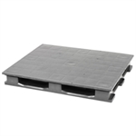 Picture for category <p>48" x 40" x 5 7/10"<br /><strong>Rackable Closed Deck Pallet</strong><br />Strong plastic pallet with closed deck and cruciform perimeter-base.<br />4-way access is suitable for forklifts.<br />Cruciform perimeter-base allows stable stacking of loaded pallets.<br />Clean pallet is devoid of space which harbor liquids, dust and other debris.<br />Conforms to ISPM 15 regulation.<br />Environmentally-friendly product is made from <strong>100% recycled plastic</strong> and is <strong>completely recyclable</strong>.<br />Static Capacity: 14,100 pounds.<br />Dynamic Capacity: 2,600 - 4,400 pounds.</p>