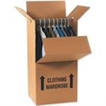 Picture for category <p>These <a href="http://www.usapackaging.net/p/1348/wardrobe-box-combo-pack" title="wardrobe packing boxes"><strong>wardrobe packing boxes</strong></a> make it possible to ship or store clothing without removing from their hangers.<br />Clothing hangs on a metal bar available separately.<br />Boxes are printed with up arrows and write on deliver to destination panel.<br />Sold and shipped flat in bundle quantities.</p>