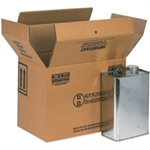Picture for category <p>Ship hazardous material containers without foam inserts.<br />Containers fit snugly without using protective inner packaging.<br />Use these cartons to ship your <strong>own F-Style cans</strong>.<br />Cartons are printed with mandatory warning information.<br />"This side up" arrows are printed on <strong>2 sides of carton</strong>.<br />Cartons ship and store flat to save space.<br />In accordance with CFR 49 178.601B, shipper is responsible for choosing the correct packaging for product and for final closure. CONSULT APPROPRIATE REGULATIONS.</p>