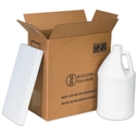 Picture of 12" x 6" x 12 3/4" 2 - 1 Gallon Plastic Jug Shipper Kit