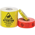 Picture for category <p>Boldly display instructions and warnings with pressure sensitive labels.</p>
<ul>
<li>Table top dispensers available stock numbers SL9506, SL9512 and SL9518.</li>
<li>Wall Mount dispensers available stock numbers LDM250, LDM450, LDM850 and LDM1250.</li>
<li>500 per roll.</li>
</ul>