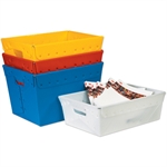 Picture for category <p>Perfect for transporting and sorting parcels and mail.</p>
<ul>
<li>Lightweight plastic construction featuring reinforced steel frame.</li>
<li>Die-cut handles for convenience.</li>
<li>Holds up to 80 pounds.</li>
</ul>