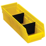 Picture for category <p>Separate bins into useful, organized sections.</p>
<ul>
<li>For use with Plastic Shelf Bin Boxes.</li>
<li>Made from sturdy, black plastic.</li>
<li>Sold in case quantities.</li>
</ul>