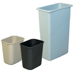 Picture for category <p>Durable all plastic construction for easy cleaning and long life.</p>
<ul style="list-style-type: square;">
<li>Slim Jim&reg; containers feature an efficient size and shape to fit into tight spaces.</li>
<li>Soft Plastic Waste Baskets fit under standard sized desks and feature rolled rims for added strength.</li>
</ul>